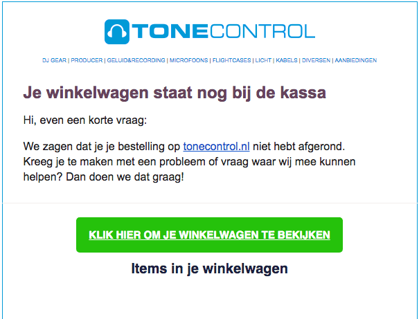 Voorbeeld e-mail ToneControl